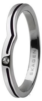 Image de Skagen Bague Femme Argent/Noir JRSB018, Taille de la bague:55 (17.5) SS7 M1