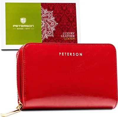 Obrázek produktu pro Peterson dámská peněženka RFID přírodní kůže červená 14,5x10 cm