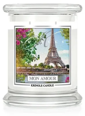 Productafbeelding van Kringle Candle Mon Amour, geurkaars, medium formaat, met 2 lonten (411g)