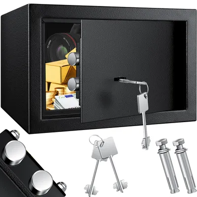 Produktbild von KESSER® Möbeltresor mit Doppelbartschloss, Safe Tresor Geldschrank Boden-Wandtresor Wandsafe 30x20x20cm ink. 2 x Schlüssel & Befestigungsschraube