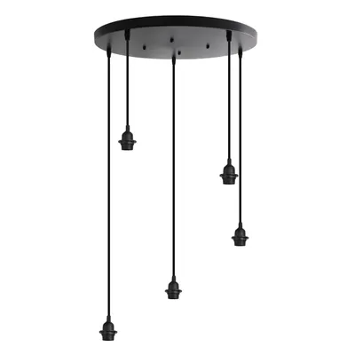Produktbild von Olucia - Aluminium Pendelleuchte ohne Schirm Schwarz, Rika