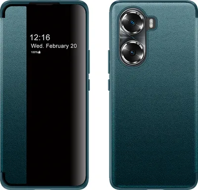 Produktbild von Honor 60 Pro Hülle, Schlank Kunstleder Klapp Ledertasche Schutzhülle für Honor 60 Pro Grün