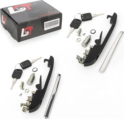 2x Türgriffe Mit Schließzylinder Für Audi 80/A4 - Vorne Links & Rechts In Schwarz