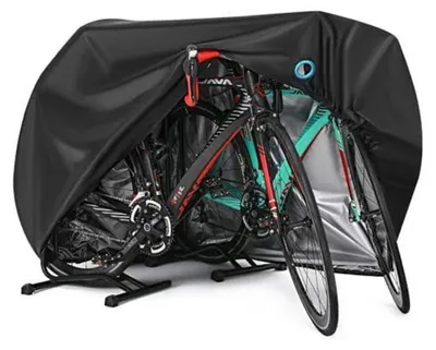 Produktbild von Fahrradhülle für 2-3 Fahrräder, wasserdicht, UV-Schutz, mit Schlossloch, schwarz