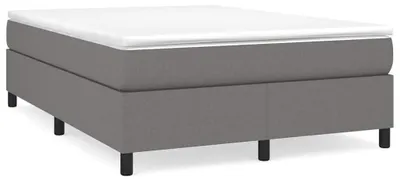 Image de Cadre de lit sans matelas gris foncé 140x190 cm Tissu