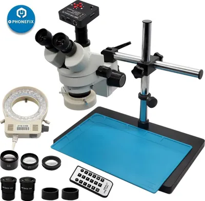 Zdjęcie produktu dla Mikroskop stereoskopowy, zoom ciągły, konstrukcja trinokularowa, kamera HDMI 38 MP