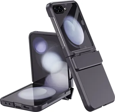 Immagine prodotto di Custodia per Samsung Galaxy Z Flip 6 / Z Flip 7 FE Cover rigida antiurto con protezione della cerniera e piccola pellicola protettiva sullo schermo nera