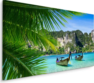 Produktbild von Fabelhafte Canvas LEINWAND BILDER 100x70 cm XXL Kunstdruck Natur Meer Strand Karibik