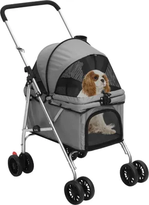 Produktbild von vidaXL Hundewagen Faltbar Grau 76x50x100 cm Oxford-Gewebe