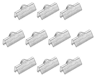 Produktbild von Bandklemmen für Schmuckbänder - 16 mm Breite - 100 Stück - Silberfarben