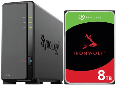 Obrázek produktu pro NAS server Synology DiskStation DS124 s 8 TB diskem Seagate IronWolf