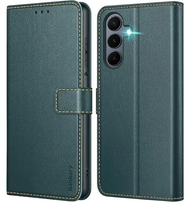 Obrázok produktu pre Obal na telefón, flipové puzdro pre Samsung Galaxy A16 4G / 5G, z umelého koženky, tmavozelenej farby, s priehradkami na karty a funkciou stojanu