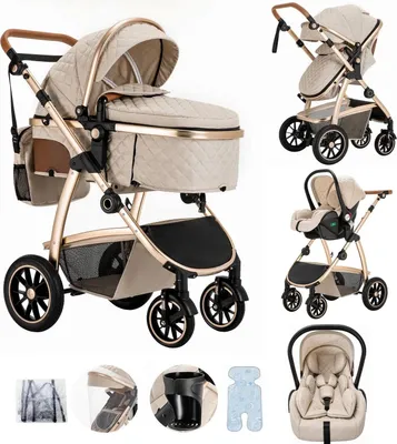 Produktbild von Babywagen, Reisesystem-Kinderwagen, faltbares Design, verstellbarer Griff, SK20-WEISS