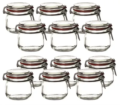 Produktbild von BigDean 12er Set Drahtbügelgläser 600 ml – Einmachgläser mit Bügelverschluss, Vorratsgläser zum Einkochen & Aufbewahren. Hergestellt in Deutschland