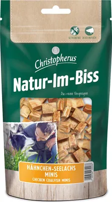 Obrázok produktu pre Christopherus Snack Hähnchen-Seelachs Minis 70g