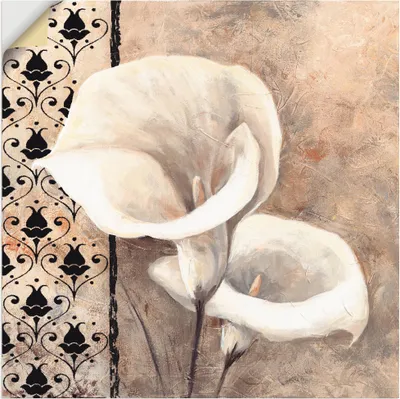 Produktbild von ARTland Wandbild, selbstklebend Klassische Callas mit Ornamenten Größe: 70x70 cm