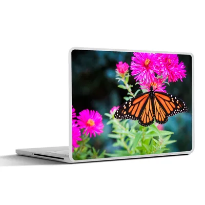 Produktbild von MuchoWow® Laptop Aufkleber Sticker Cover Schmetterling - Botanisch - Blume 36.5x27.5 cm - Laptop-Sticker