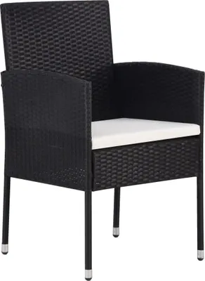 Produktbild von VidaXL 318727, Terrasse, Gepolsterter Sitz, Polyrattan, Stahl, Schwarz, Cremefarben, Weiß, Polyester, 110 kg