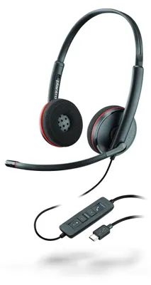 Produktbild von HP Poly Blackwire 3220 Stereo USB-C Headset schwarz +USB-C/A Adapter (Packungseinheit), Kabelgebunden, Büro/Callcenter, Kopfhörer, Schwarz