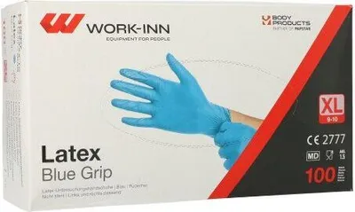 Produktbild von 1000 Work-Inn WORK-INN Handschuhe, Latex puderfrei blau Blue Grip Größe XL 98423