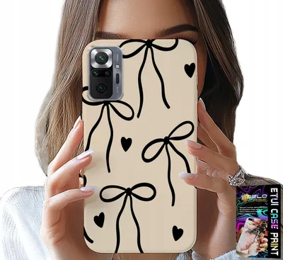 Image de Etui Do Xiaomi Redmi 10 - Beżowe Kokardki Wstążka Modne Wzory