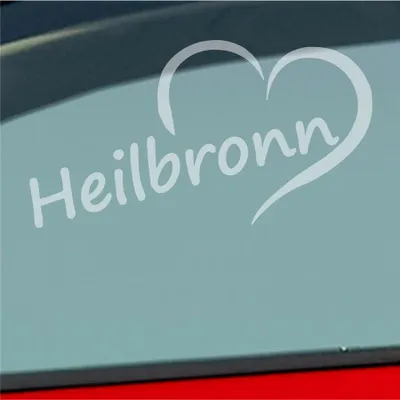 Produktbild von Auto Aufkleber Heilbronn Herz Stadt City Liebe Love Heart 15x8 cm Milchglas Sticker Heckscheibenaufkleber