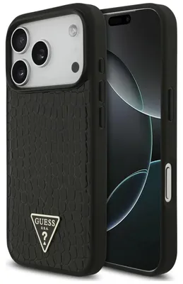 Obrázok produktu pre Kryt Guess Croco Triangle Logo s magnetickým pridaním MagSafe pre iPhone 18 Pro Max / 17 Pro Max, čierny