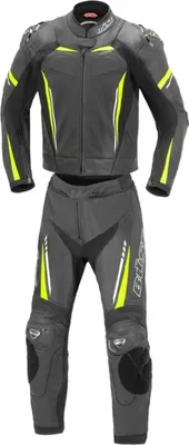 Immagine prodotto di BÜSE Imola tuta in pelle 2 pezzi nero/giallo neon taglia 50