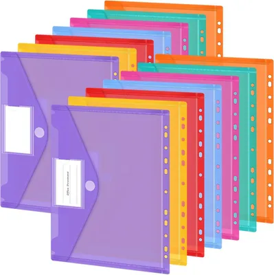Imagen del producto de Organizador de documentos A4, de 14 compartimentos, en 7 colores, con cierre de velcro para una mejor organización
