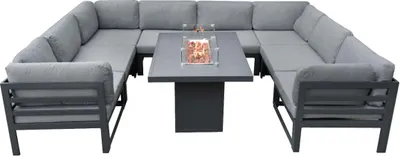 Produktbild von Modulares Gartenlounge-Set 8-Sitzer mit Tisch & integrierter Feuerstelle