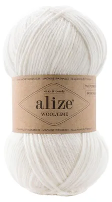100g Sockenwolle Alize Wooltime 55 weiß