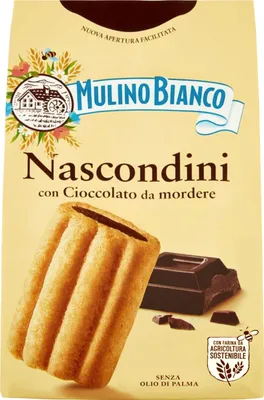 Produktbild von MULINO BIANCO Nascondini Italienische Kekse mit Schokoladenfüllung 330g x 12 Pack
