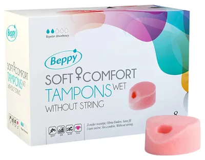 Productafbeelding van ASHA Beppy Soft-Comfort tampons, 8 stuks, met applicatie