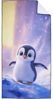 Produktbild von Strandtuch Pinguine 90x180 cm Schnelltrocknend Sandfrei Mikrofaser