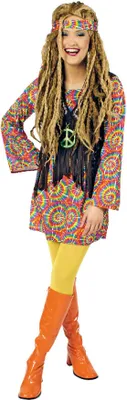 Produktbild von K31250205-40-42 Damen Hippy Kleid Hippiekostüm Gr.40-42