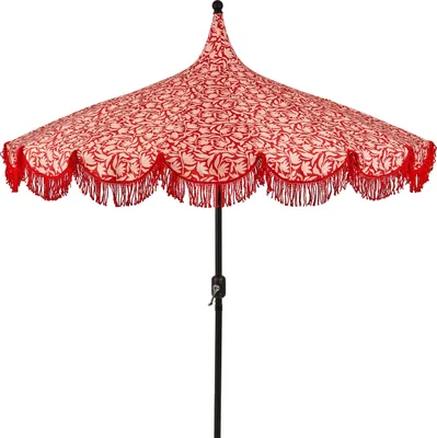 Produktbild von Mica Decorations Kelly Sonnenschirm mit Tragetasche - Stockschirm 238 x Ø235 cm - Garten oder Balkon Sonnenschutz - Polyester, Stahl - Rot