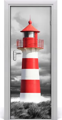 Produktbild von Tulup Türaufkleber 75x205 cm Dekorative Aufkleber Selbstklebend Wasserdichte Tapete Abnehmbar Schlafzimmer Wohnzimmer Wohnkultur - Leuchtturm