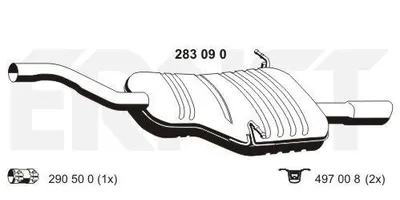 Produktbild von ERNST 283090 Endschalldämpfer für BMW 3 Cabrio (E46) Auspuff