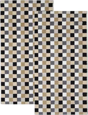 Produktbild von 2 Stück Cawö Life Style Handtücher 7047-37 kariert kiesel 50x100