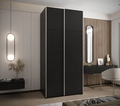 Obrázek produktu pro Dvoudveřová skříň SAMARA 1 - 120 cm, černá / stříbrná
