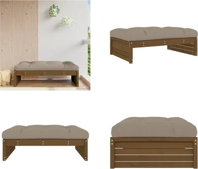 Productafbeelding van vidaXL Tuinstoel, honingbruin, 120x80 cm, massief grenenhout - Tuinstoel - Terrasstoel - Buitenstoel - Tuinvoetbankje