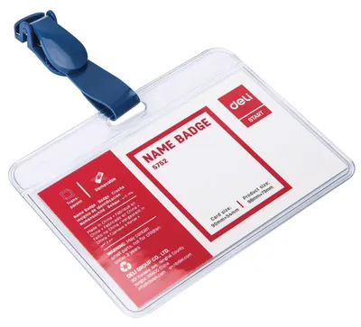 Produktbild von DELI Namensschild 9 x 5,4 cm 50 Stück 9.7 x 7.3 x 0.08 cm blau