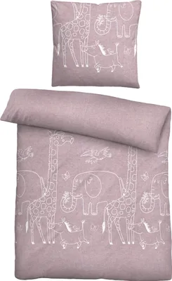 Zdjęcie produktu dla biberna melanżowa pościel flanelowa 0840520 TIERE kolor: jeżyna, rozmiar: 1x 135x200 cm + 1x 80x80 cm