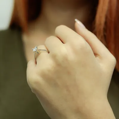 Produktbild von 0,42 Carat Diamant Solitär Ring Antragsring 14 Karat Weißgold - 54 (17,20 mm)