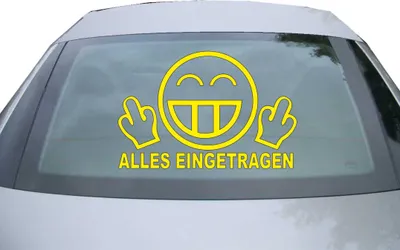 Produktbild von Indigos UG - Aufkleber Heckscheibe & Motorklappe DE2030 - gelb - 600x395 mm - Alles eingetragen - Auto Scheiben Fenster Heckklappe Tuning Racing JDM - Die cut