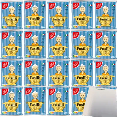 Produktbild von Gut & Günstig Nudeln Fusilli Pasta aus Italien VPE (20x500g Packung) + usy Block