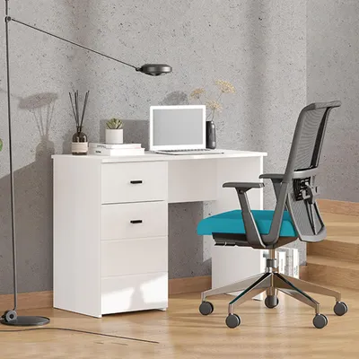 Immagine prodotto di Cocham - Scrivania, 98x45x74h cm Bianco Opaco, un Cassetto