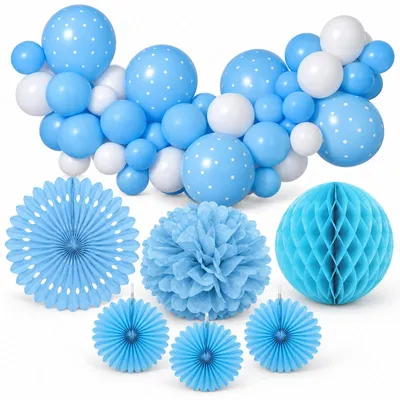 Produktbild von Hellblau Party Deko Set Partyset Jungs Baby Babyshower Kindergeburstag