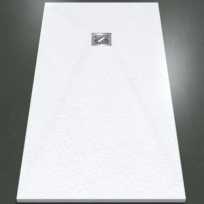 Produktbild von Mai & Mai Duschwanne 80x160x3cm Duschtasse aus Mineralguss Mineralgusswan Weiß Rechteckig DIN-Anschlüsse Geoma09