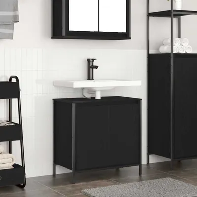 Produktbild von Möbel Waschbeckenunterschrank Schwarz 60x34,5x60 cm - Badspiegel 861892